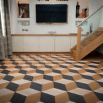 Three Colour Cube Pattern Parquet Wood Flooring